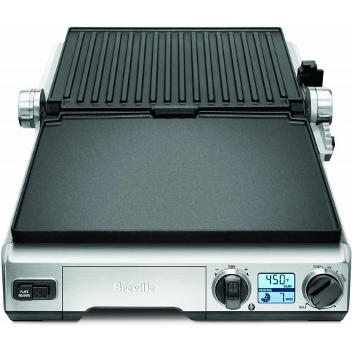 브레빌 Breville BGR820XL Smart Grill, Smokeless Indoor Grill, Brushed Stainless Steel