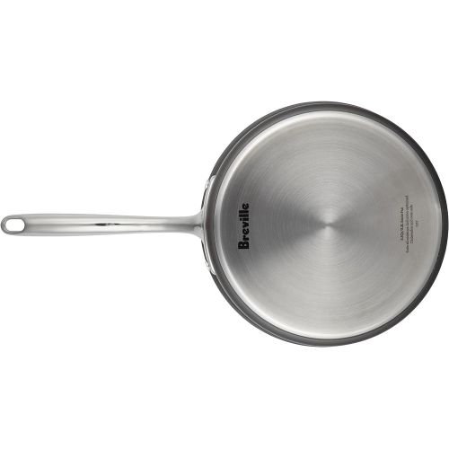 브레빌 Breville Thermal Pro Hard Anodized Nonstick Sauce Pan/Saucepan with Lid, 4 Quart, Gray