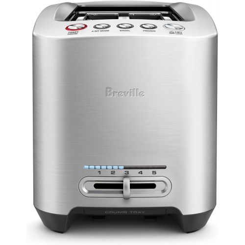 브레빌 Breville BTA830XL Die-Cast Smart Toaster 4-Slice Long Slot Toaster, Brushed Stainless Steel