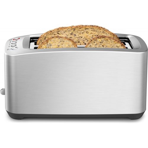 브레빌 Breville BTA830XL Die-Cast Smart Toaster 4-Slice Long Slot Toaster, Brushed Stainless Steel