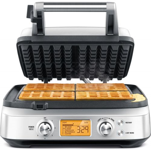 브레빌 Breville BWM640XL Smart 4-Slice Waffle Maker, Silver