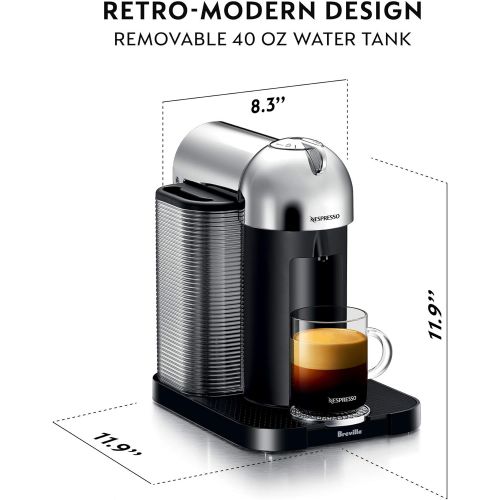브레빌 Nespresso Vertuo Coffee and Espresso Machine by Breville with Aeroccino, Chrome