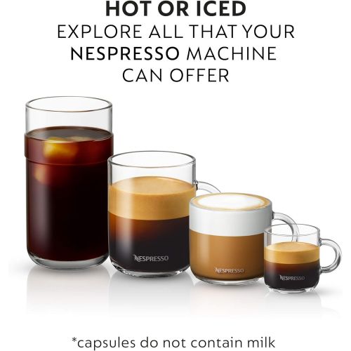 브레빌 Nespresso Vertuo Next Coffee and Espresso Machine with Aeroccino NEW by Breville, Light Grey and Espresso Maker + Nespresso Capsules VertuoLine, Medium and Dark Roast Coffee, 30 Co