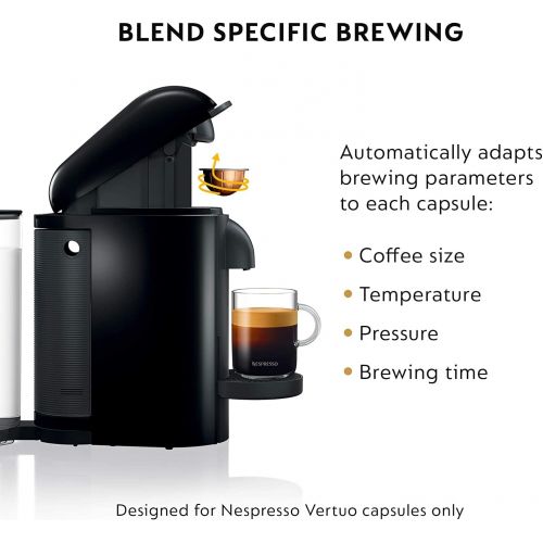 브레빌 Nespresso BNV450IBL VertuoPlus Espresso Machine with Aeroccino by Breville, Ink Black