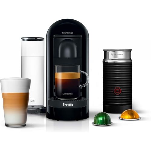 브레빌 Nespresso BNV450IBL VertuoPlus Espresso Machine with Aeroccino by Breville, Ink Black