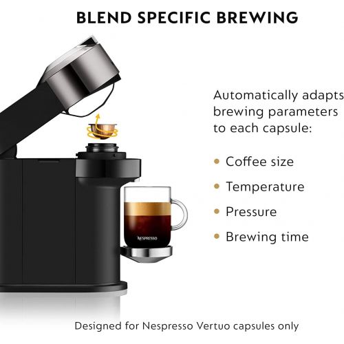 브레빌 Nespresso BNV540DCR Vertuo Next Espresso Machine by Breville, Dark Chrome