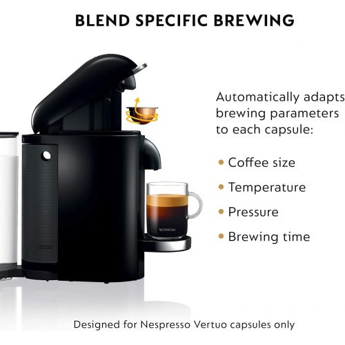 브레빌 Nespresso BNV450BLK VertuoPlus Deluxe Espresso Machine with Aeroccino Milk Frother by Breville, Black