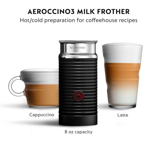 브레빌 Nespresso BNV450BLK VertuoPlus Deluxe Espresso Machine with Aeroccino Milk Frother by Breville, Black