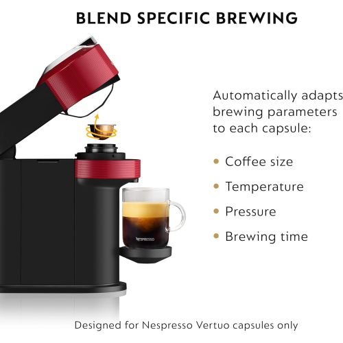 브레빌 Nespresso BNV520RED Vertuo Next Espresso Machine by Breville, Cherry