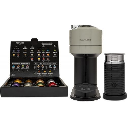 브레빌 Breville Nespresso BNV550GRY1BUC1 Vertuo Next Coffee and Espresso Machine (Light Gray) Bundle with 14oz Pour Over Coffee Maker Set (2 Items)