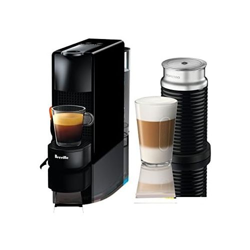 브레빌 Nespresso BEC250BLK Essenza Mini Espresso Machine with Aeroccino Milk Frother by Breville, Piano Black