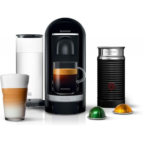 브레빌 [아마존베스트]Nespresso VertuoPlus Deluxe Coffee and Espresso Machine Bundle with Aeroccino Milk Frother by Breville, Black