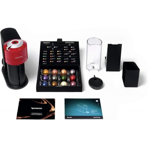 브레빌 [아마존베스트]Nespresso Vertuo Next Coffee & Espresso Machine with Aeroccino NEW by Breville, Cherry, Compact, Single Serve Coffee & Espresso Maker, One Touch Brew