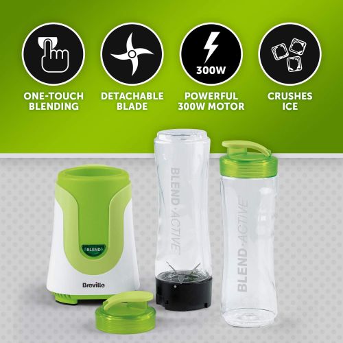 브레빌 [아마존베스트]Breville VBL062 Blend-Active Personal Blender, 300 W - White/Green