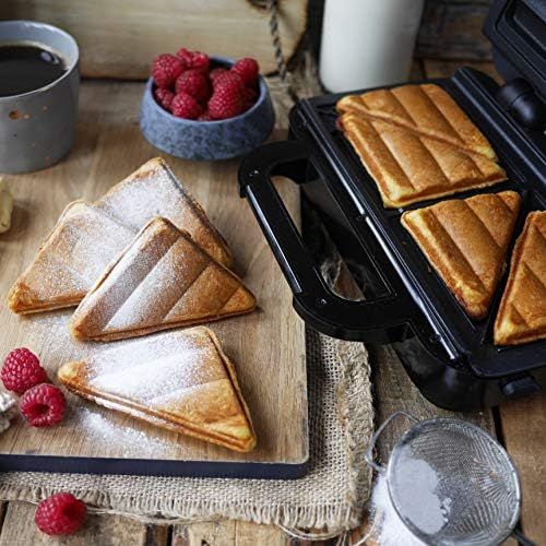 브레빌 [아마존베스트]Breville VST082X Ultimate Sandwich Maker With Extra Deep Plates, Sandwich Toaster For Toasting 2 Slices, Removable, Non-Stick Plates, Stainless Steel, Black