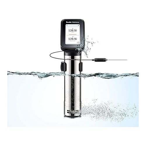  Breville Polyscience HydroPro Plus Sous Vide Immersion Circulator, 1450 Watt, Bluetooth, Stainless, CSV750PSS1BUC1