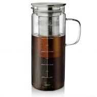 Brew To A Tea BTaT- Cold Brew Coffee Maker, 1.5 Quart,48 oz Iced Coffee Maker, Iced Tea Maker, Airtight Cold Brew Pitcher, Coffee Accessories, Cold Brew System, Cold Tea Brewing, Coffee Gift, Te