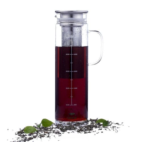  Brew To A Tea BTaT- Cold Brew Coffee Maker, 1.5 Quart,48 oz Iced Coffee Maker, Iced Tea Maker, Airtight Cold Brew Pitcher, Coffee Accessories, Cold Brew System, Cold Tea Brewing, Coffee Gift, Te