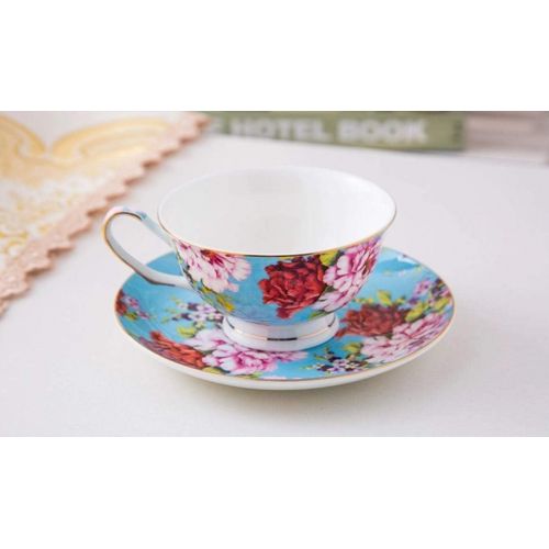  Brew To A Tea BTaT- Tea Cups, Tea Cups and Saucers Set of 4, Tea Set, Floral Tea Cups (8oz), Tea Cups and Saucers Set, Tea Set, Porcelain Tea Cups, Tea Cups for Tea Party, Rose Teacups, China Te
