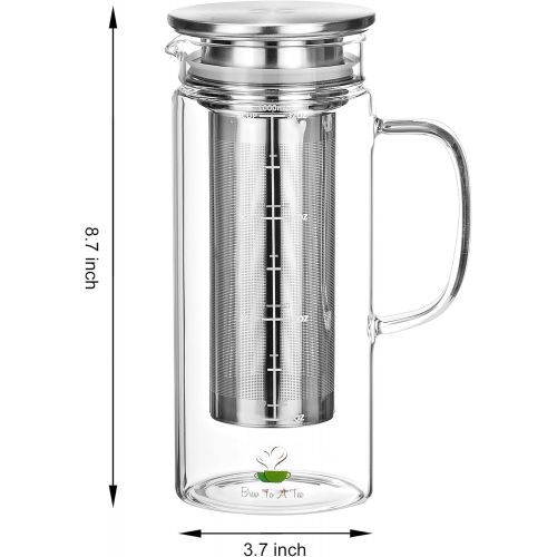  [아마존베스트]Brew To A Tea BTaT- Cold Brew Coffee Maker, 1 Quart,32 oz Iced Coffee Maker, Iced Tea Maker, Airtight Cold Brew Pitcher, Coffee Accessories, Cold Brew System, Cold Tea Brewing, Coffee Gift