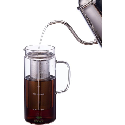  [아마존베스트]Brew To A Tea BTaT- Cold Brew Coffee Maker, 1 Quart,32 oz Iced Coffee Maker, Iced Tea Maker, Airtight Cold Brew Pitcher, Coffee Accessories, Cold Brew System, Cold Tea Brewing, Coffee Gift