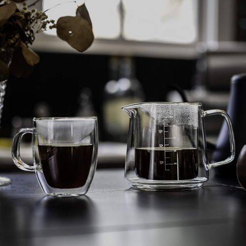  [아마존베스트]Brew To A Tea BTaT- Pour Over Coffee Maker Set, Double Wall Glass, 16 oz, Drip Coffee Maker, Permanent Filter, Coffee Maker Pour Over, Manual Coffee Maker, Coffee Pour Over, Glass Pour Over Coff