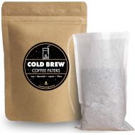 BrewTheMidnightOil.com Organic Cold Brew Coffee Filters Disposable Food Grade No Mess Easy To Use Filter Bags For Cold Brew Maker French Press Hot Tea Citrus Water Herb Broth
