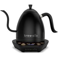 Brewista Artisan Electric Gooseneck Kettle, 1 Liter, For Pour Over Coffee, Brewing Tea, LCD Panel, Precise Digital Temperature Selection, Flash Boil and Keep Warm Settings, All Bla