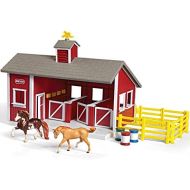 Breyer Stablemates Red Stable and Horse Set