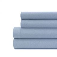 Briarwood Home Heathered Jersey Sheet Set  100% Cotton Luxurious Bedding  150 GSM Deep Pocket, Ultra-Soft, Breathable & Durable Heather Sheet Perfect for Any Season (Queen, Blue