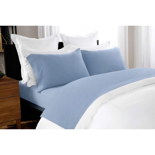  Briarwood Home Heathered Jersey Sheet Set  100% Cotton Luxurious Bedding  150 GSM Deep Pocket, Ultra-Soft, Breathable & Durable Heather Sheet Perfect for Any Season (Queen, Blue