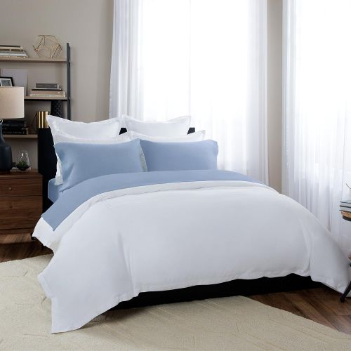  Briarwood Home Heathered Jersey Sheet Set  100% Cotton Luxurious Bedding  150 GSM Deep Pocket, Ultra-Soft, Breathable & Durable Heather Sheet Perfect for Any Season (Queen, Blue