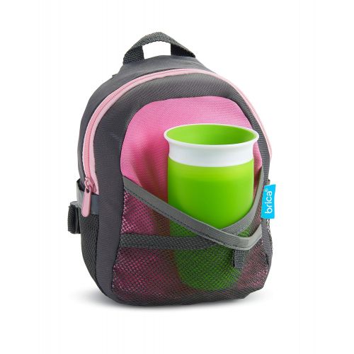  Munchkin Brica by-My-Side Safety Harness Backpack, Pink/Grey