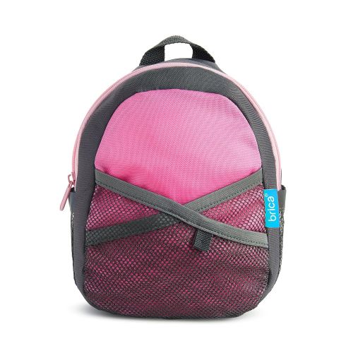  Munchkin Brica by-My-Side Safety Harness Backpack, Pink/Grey