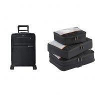 Briggs & Riley Baseline Black 22 Domestic Expandable Carry-On Spinner and Packing Cubes