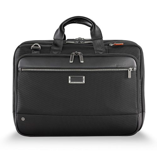  Briggs & Riley Large Expandable Brief Briefcase, Black, One Size