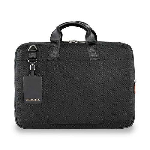  Briggs & Riley Large Expandable Brief Briefcase, Black, One Size