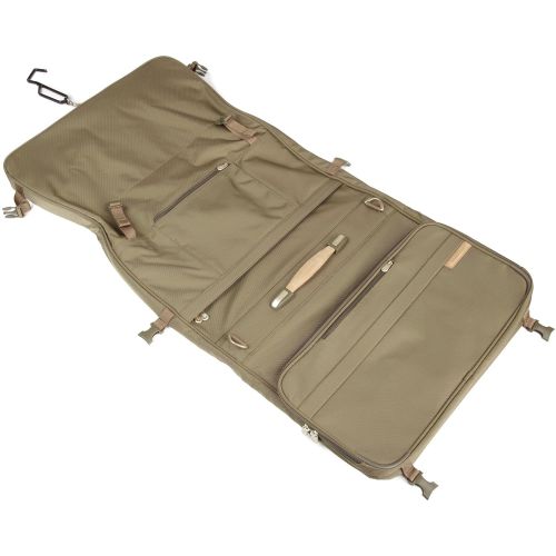  Briggs & Riley Baseline Compact Tri-Fold Garment Bag,Olive,14x22x8.5