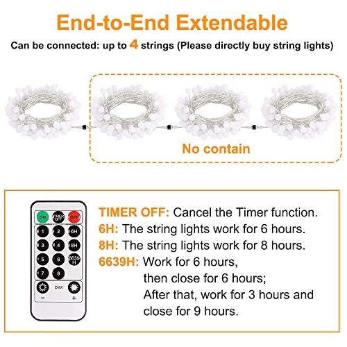  [아마존 핫딜]  [아마존핫딜]Lichterkette strombetrieben B-right 100 LED Globe Lichterkette, Lichterkette warmweiss, Innen und Aussen Lichterkette gluehbirne Fernbedienung, Lichterkette fuer Weihnachten Hochzeit P