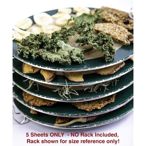 Bright Kitchen 5 Dehydrating Sheets Compatible With Ninja Foodi Dehydrator - 8 Circle Non Stick Drying Herbs Chips Fruit Leather Jerky Food Liner Mats Pressure Cooker