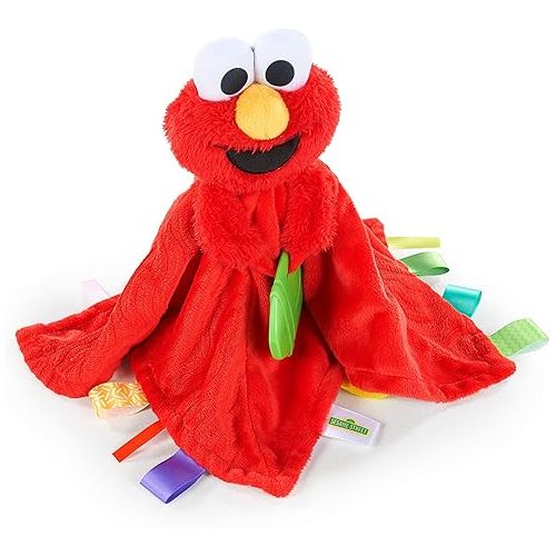 브라이트스타트 Bright Starts Sesame Street Snuggles with Elmo Baby's First Soothing Blanket, Ages 0-12 Months