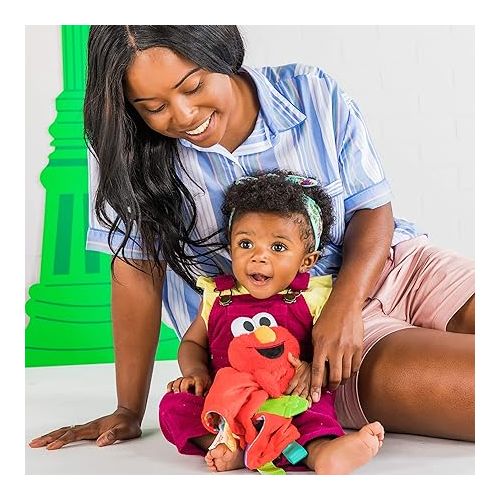브라이트스타트 Bright Starts Sesame Street Snuggles with Elmo Baby's First Soothing Blanket, Ages 0-12 Months