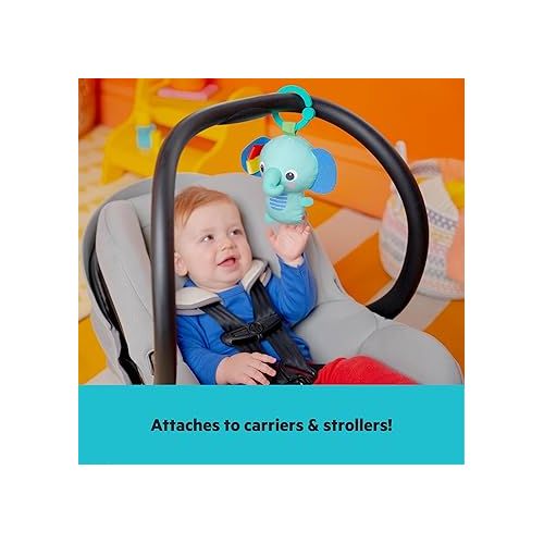 브라이트스타트 Bright Starts Wild Wiggles Baby Activity Gym & Play Mat with FoldingToy bar, Newborn and up - Green, 18.5” x 29.1” x 29.1”