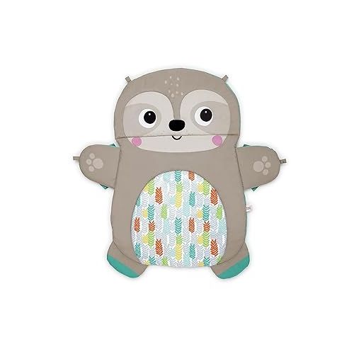 브라이트스타트 Bright Starts Tummy Time Prop & Play Baby Activity Mat with Support Pillow & Taggies - Sloth 36 x 32.5 in., Age Newborn+