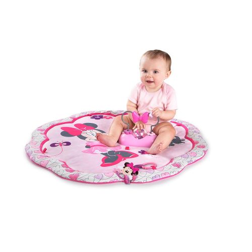 브라이트스타트 Bright Starts Disney Baby Minnie Mouse Garden Fun Activity Gym Play Mat with Melodies, Ages Newborn +