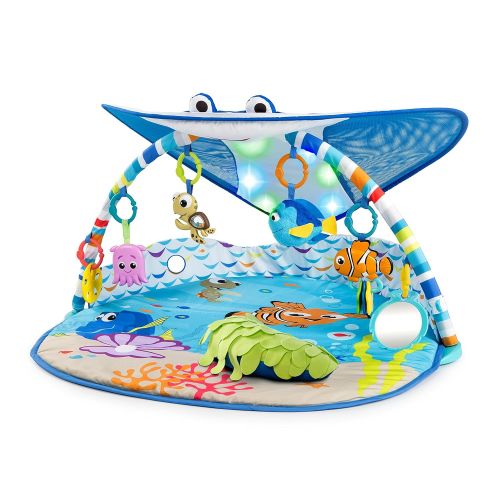 브라이트스타트 Bright Starts Disney Baby Finding Nemo Mr. Ray Ocean Lights & Music Gym, Ages Newborn +