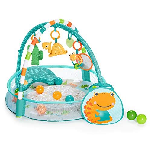 브라이트스타트 Visit the Bright Starts Store Bright Starts 4-in-1 Rounds of Fun Activity Gym & Ball Pit, Newborn +, Blue