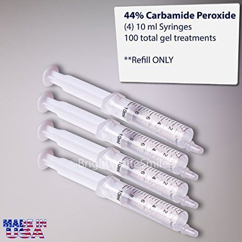  Bright White Smiles Teeth Whitening Refill Gel Kit (4) 10cc Syringes (Tooth Whitener Only) 44%...