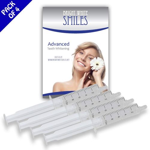  Bright White Smiles Teeth Whitening Refill Gel Kit (4) 10cc Syringes (Tooth Whitener Only) 44%...