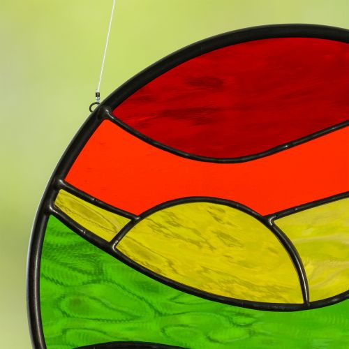  BrightArtGlass Stained glass sunset suncatcher, stain glass sunset sun catcher, glass sunset, sunset art, beach